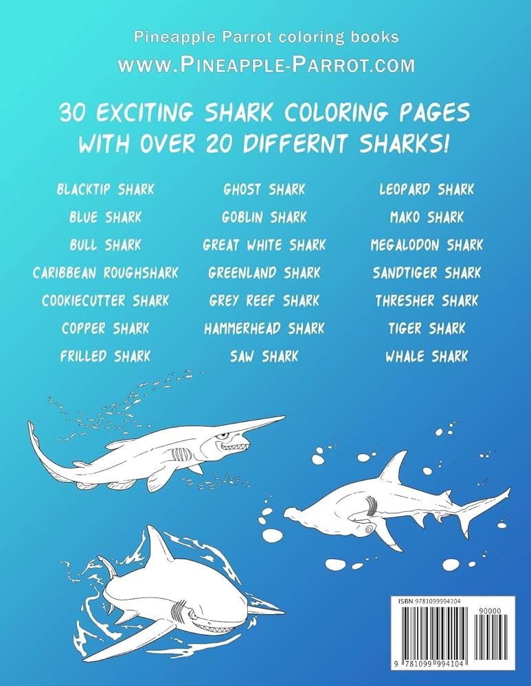 Shark coloring book ages