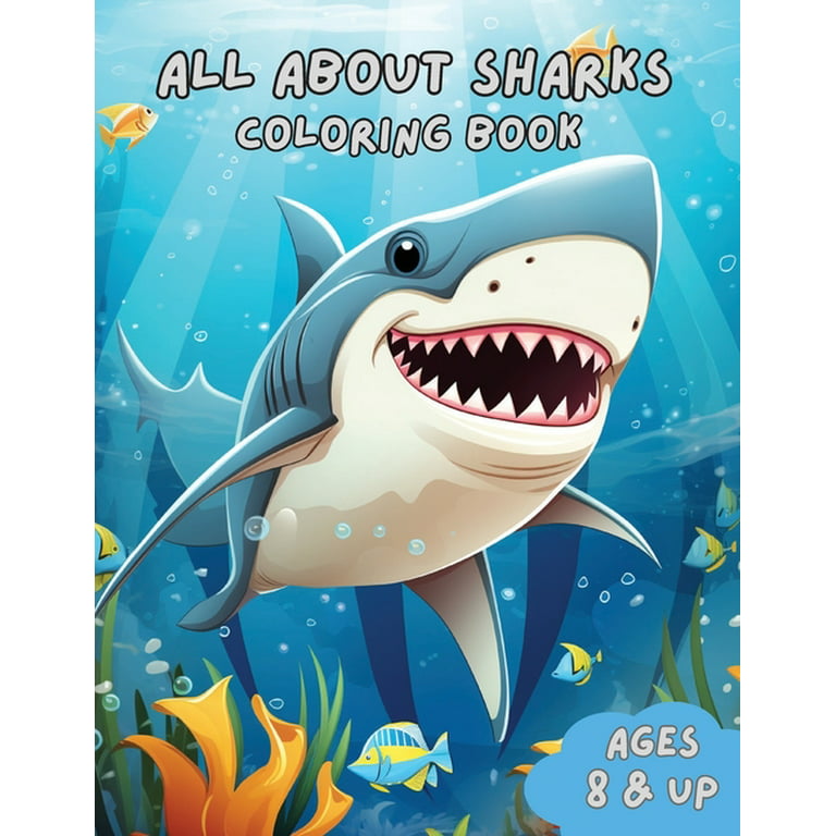 All about sharks coloring book paperback