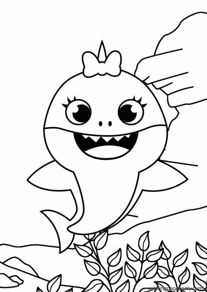 Baby shark coloring pages printable for free download