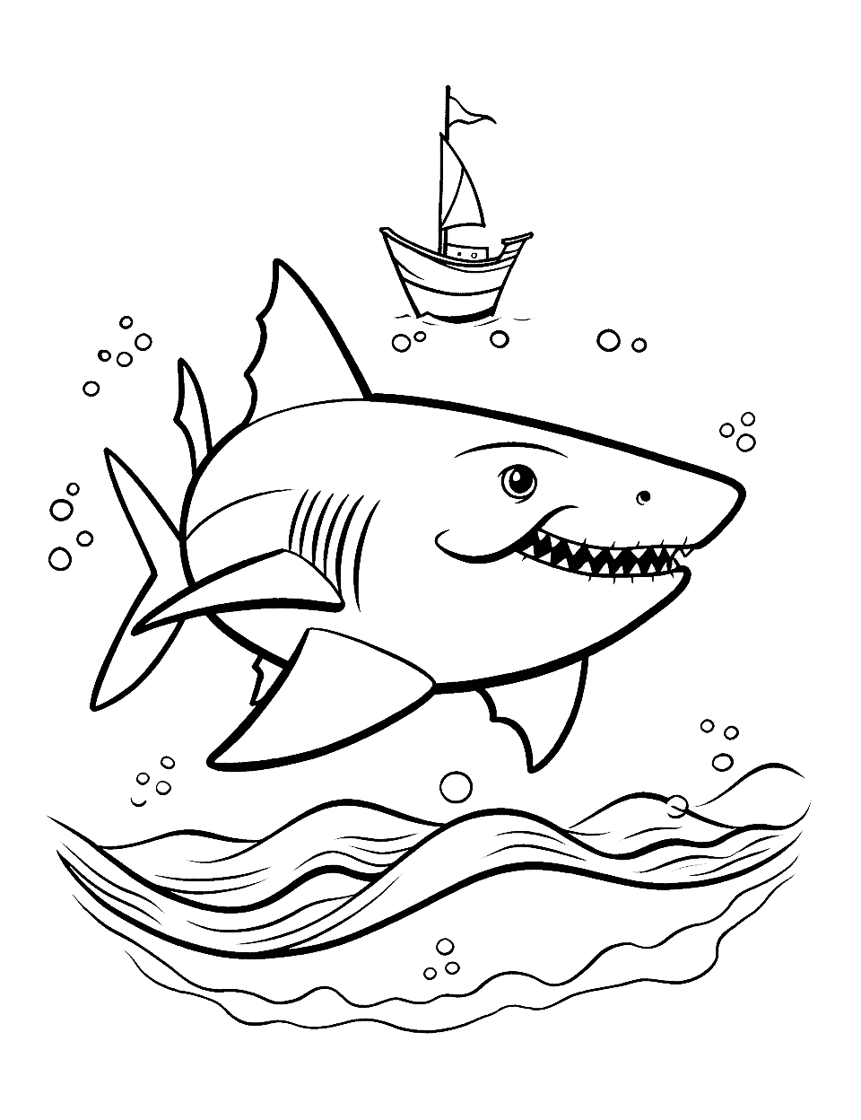 Shark coloring pages free printable sheets