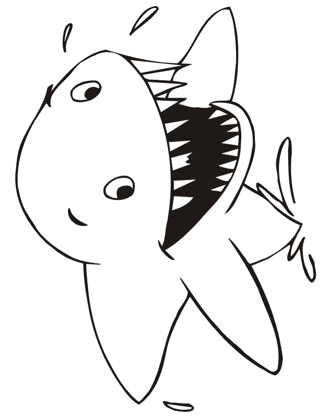 Shark coloring page shark ing out of water