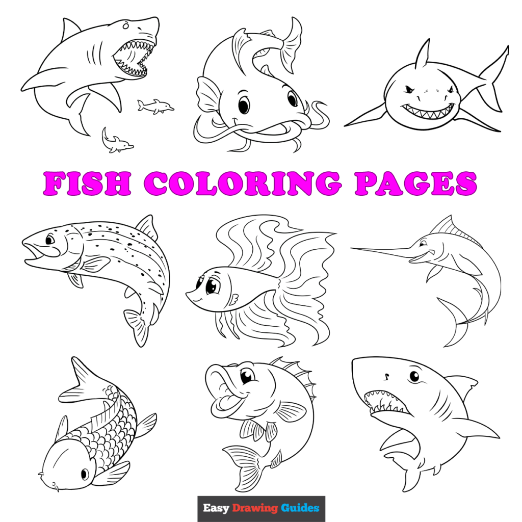 Free printable fish coloring pages for kids