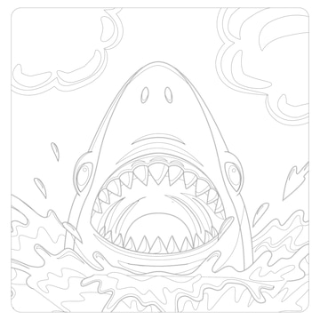 Premium vector printable shark coloring pages for kids