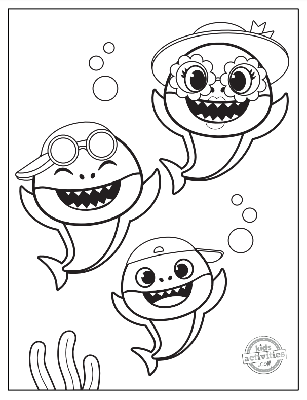 Free printable baby shark coloring pages kids activities blog