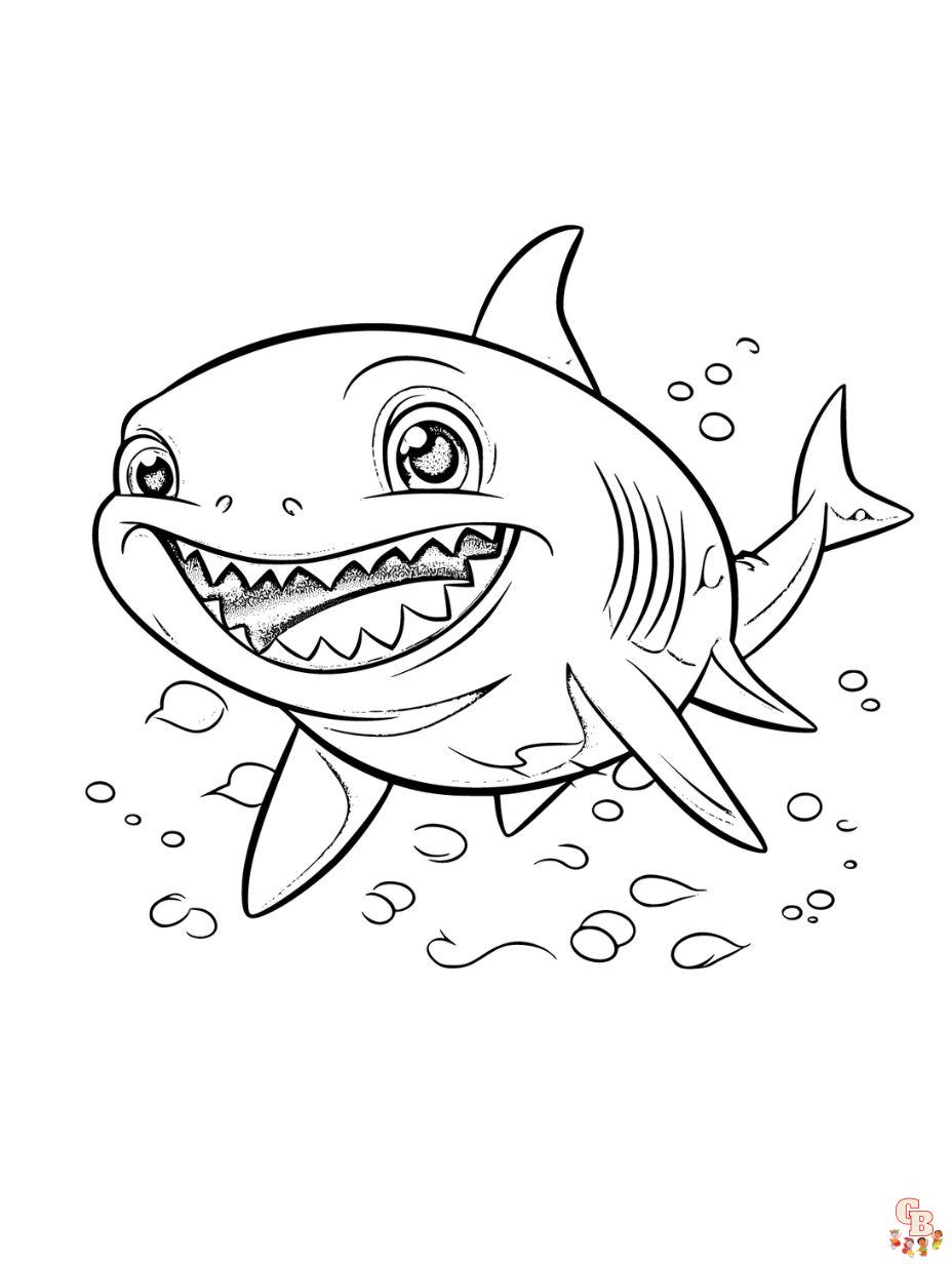 Free printable sharks coloring pages for kids