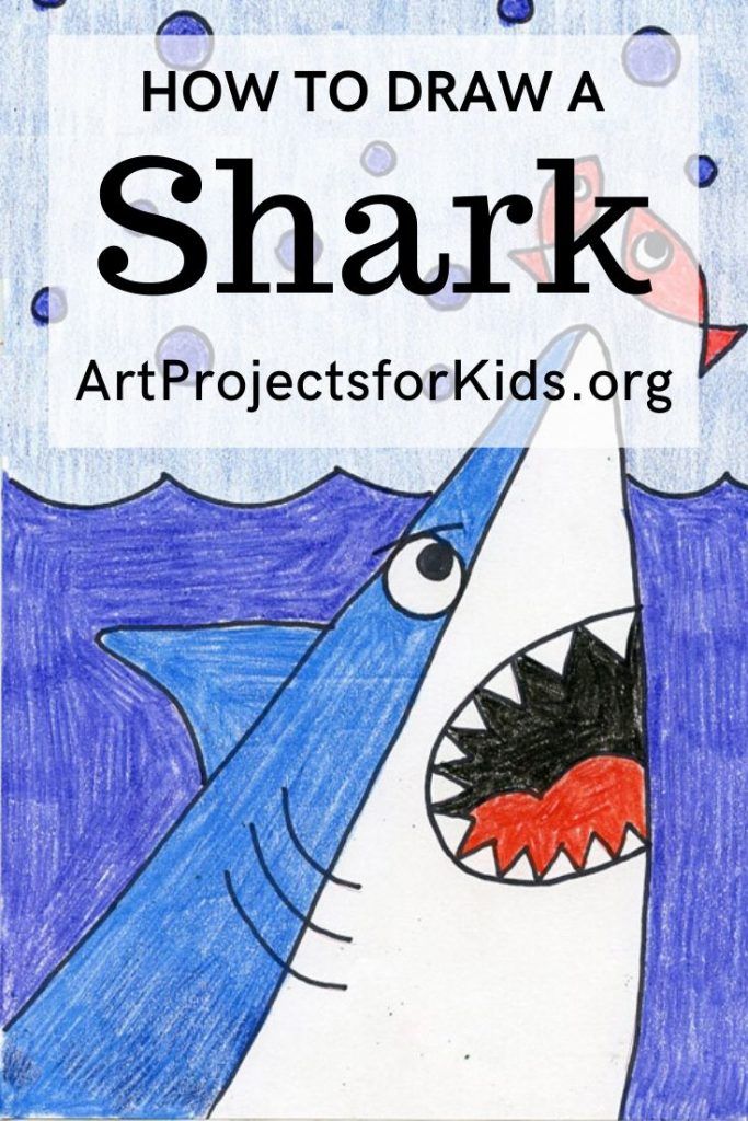 Easy how to draw a cartoon shark tutorial and shark coloring page kids art projects drawing for kids shark coloring pages