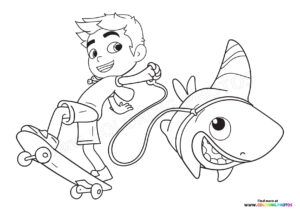 Sharkdog coloring pages