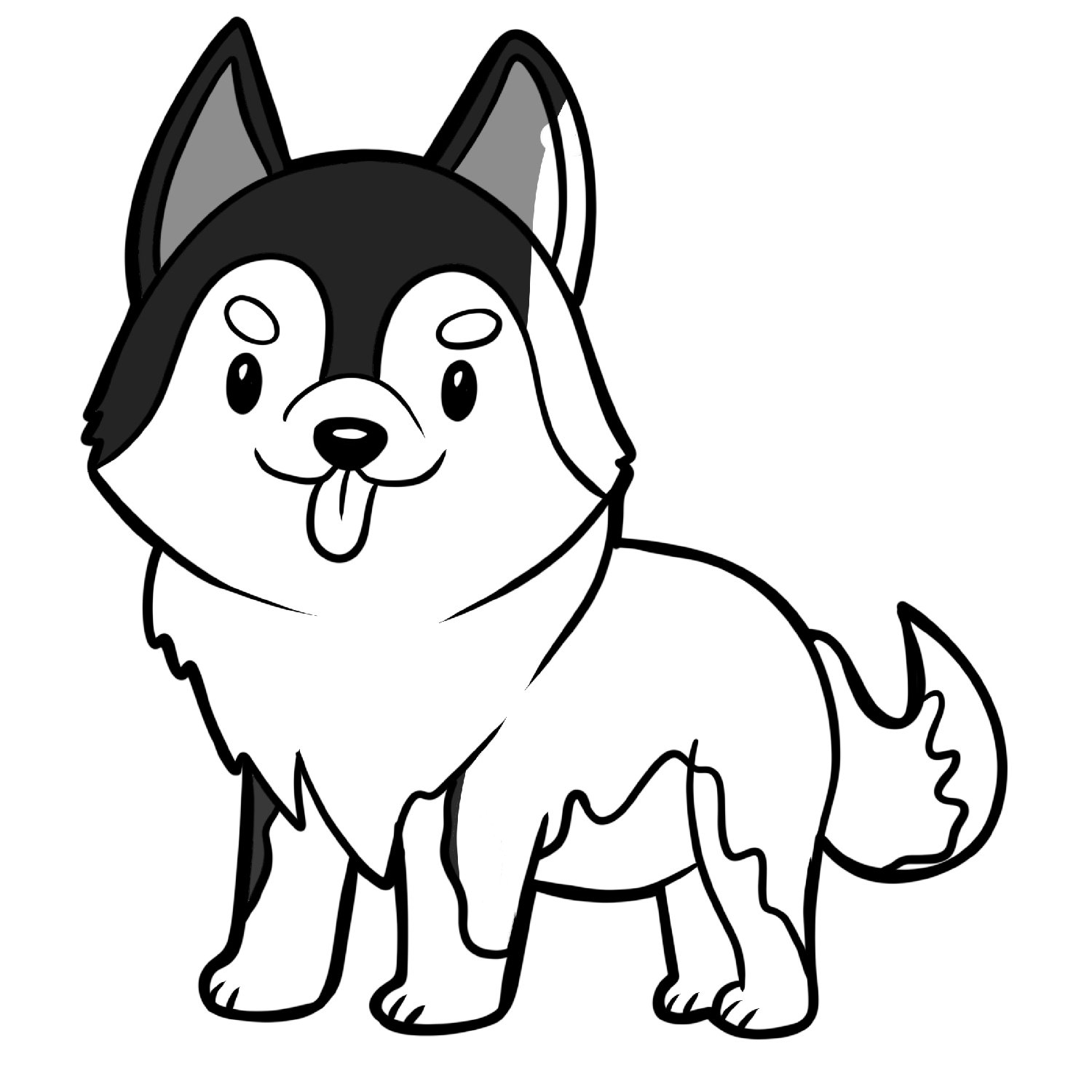 Siberian husky dog coloring page