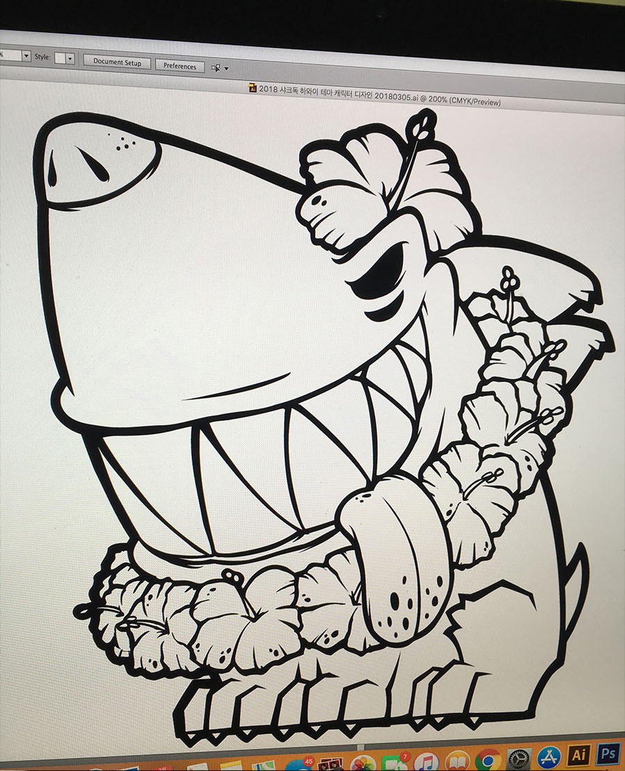 Sharkdog surf hawaii extreme character design