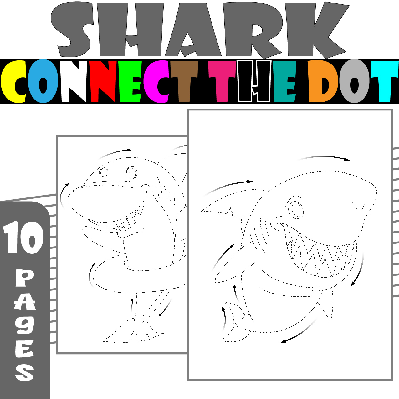 Shark connect the dots shark coloring and connect the dots shark activites made by teachers