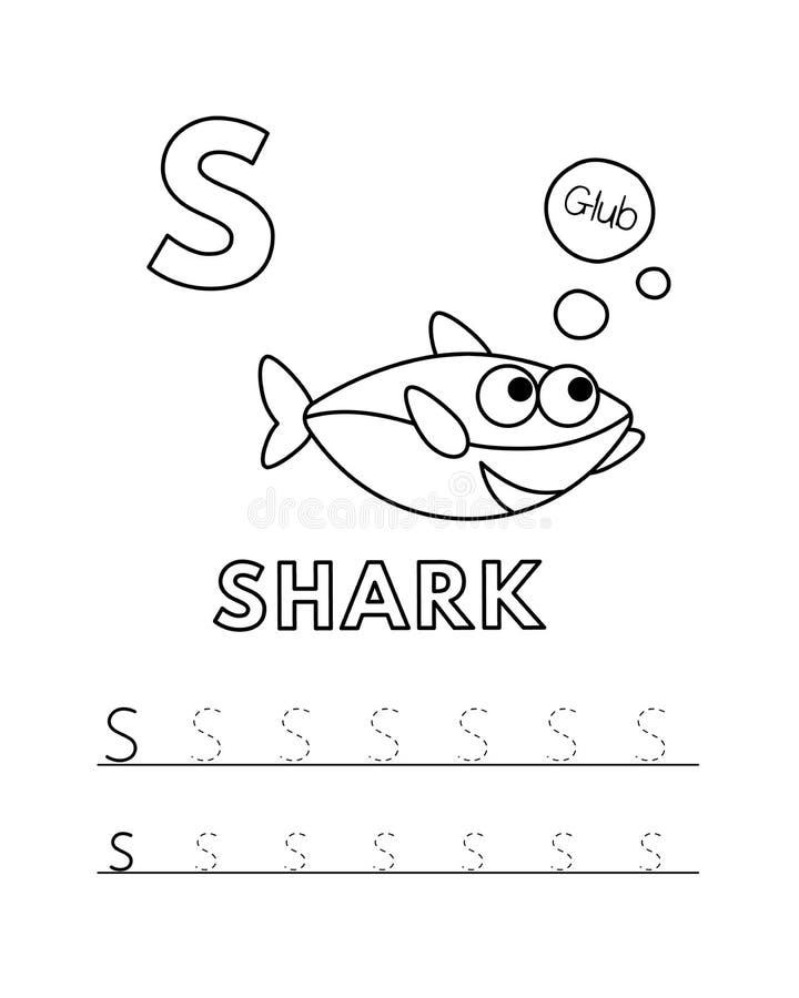 Cartoon coloring shark stock illustrations â cartoon coloring shark stock illustrations vectors clipart