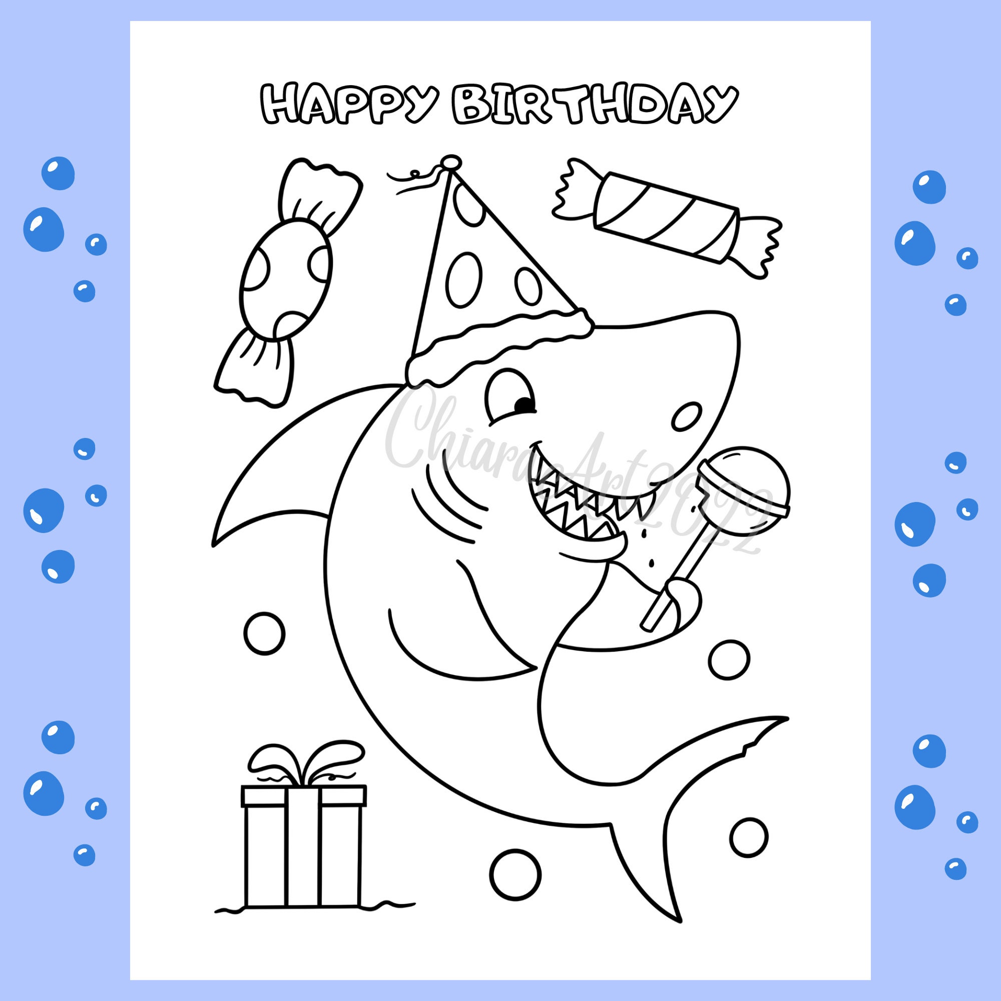 Shark coloring pages for kids printable shark birthday party preschool easy white shark pages pdf sawshark hammerhead shark coloring page instant download