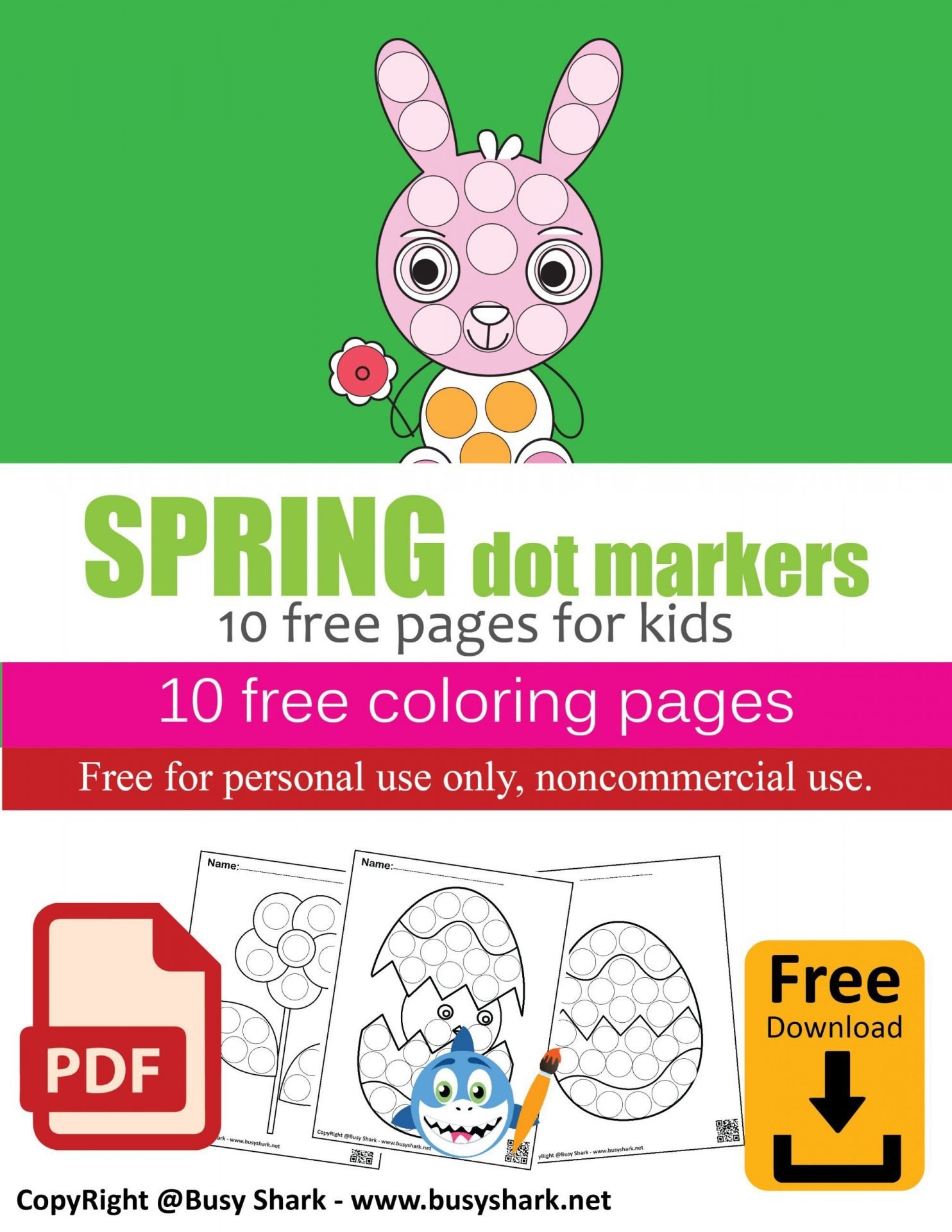 Spring do a dot marker preschool coloring pages