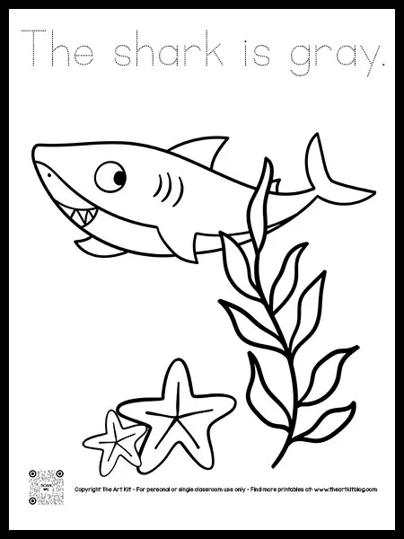 Gray shark coloring pages dotted font â the art kit