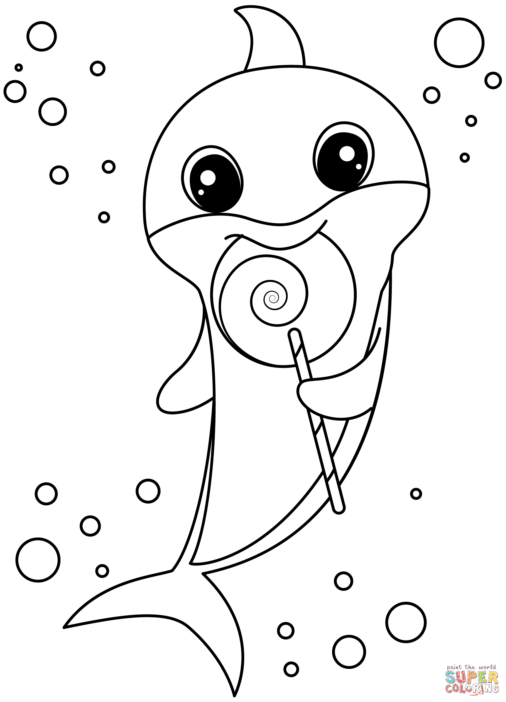 Baby shark coloring page free printable coloring pages