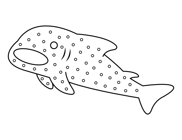 Printable whale shark coloring page