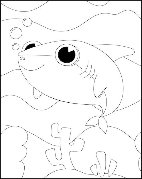 Premium vector printable shark coloring pages for kids