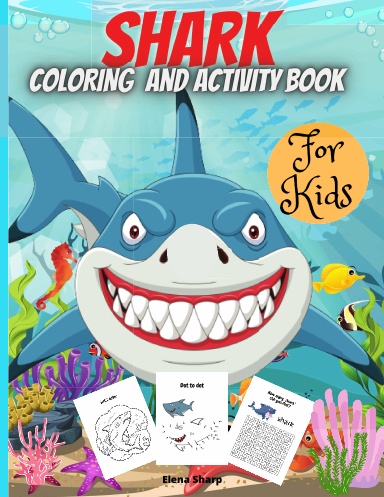 Shark coloring and activity book for kids