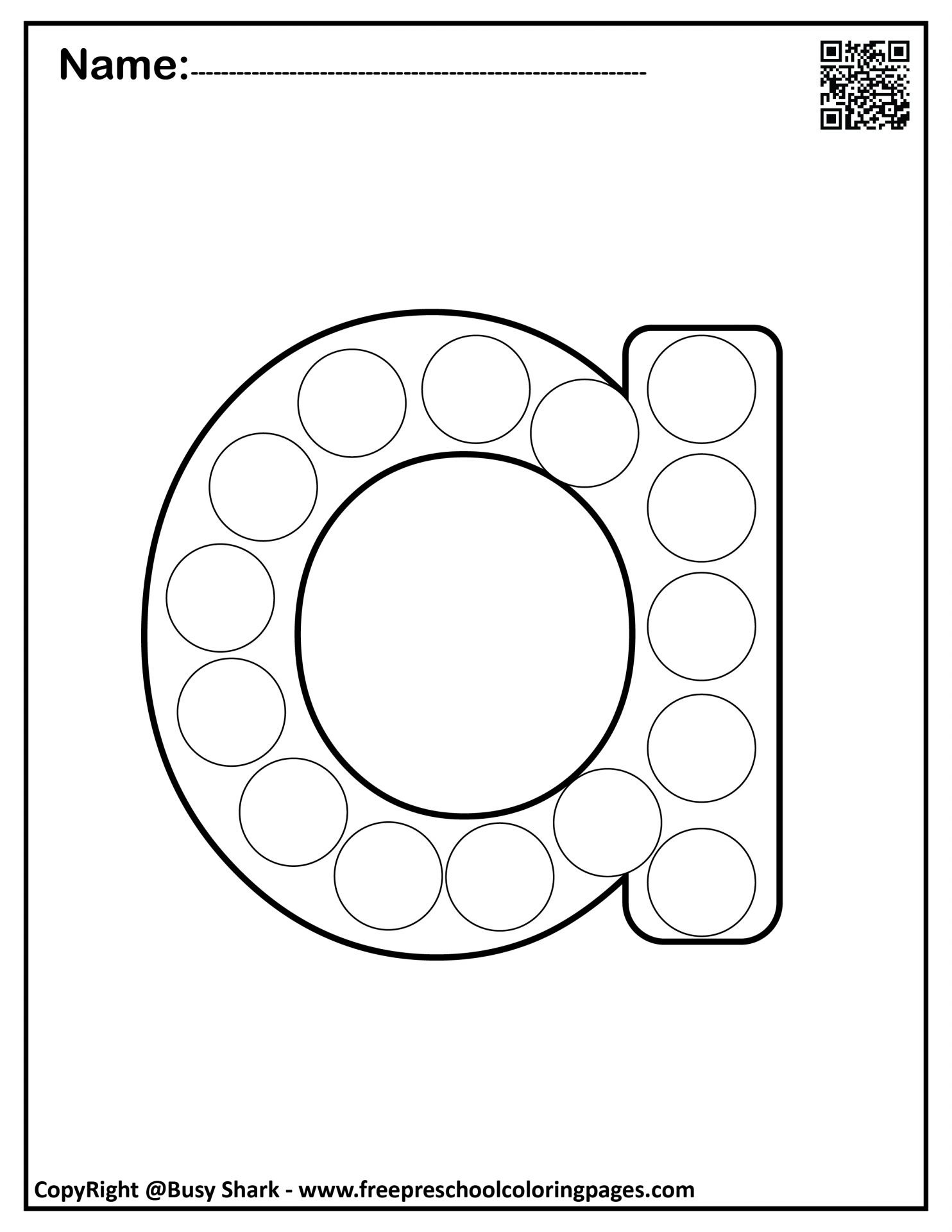 Letter a dot markers free coloring pages