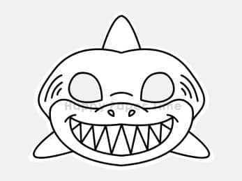 Shark mask paper printable for coloring