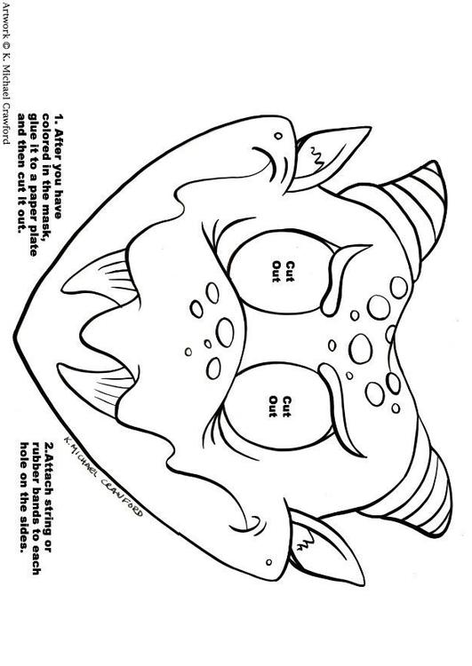 Coloring page dragon mask