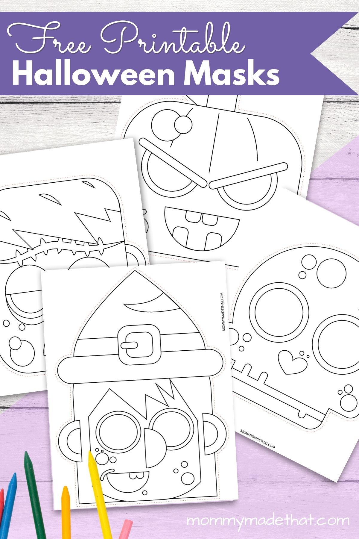 Free printable halloween coloring masks