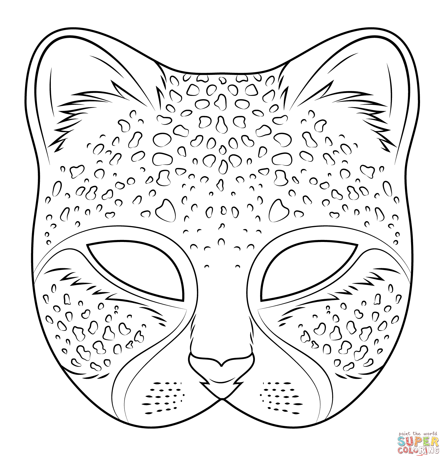 Cheetah mask coloring page free printable coloring pages