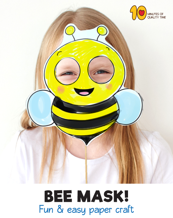 Bee printable paper mask â minutes of quality time