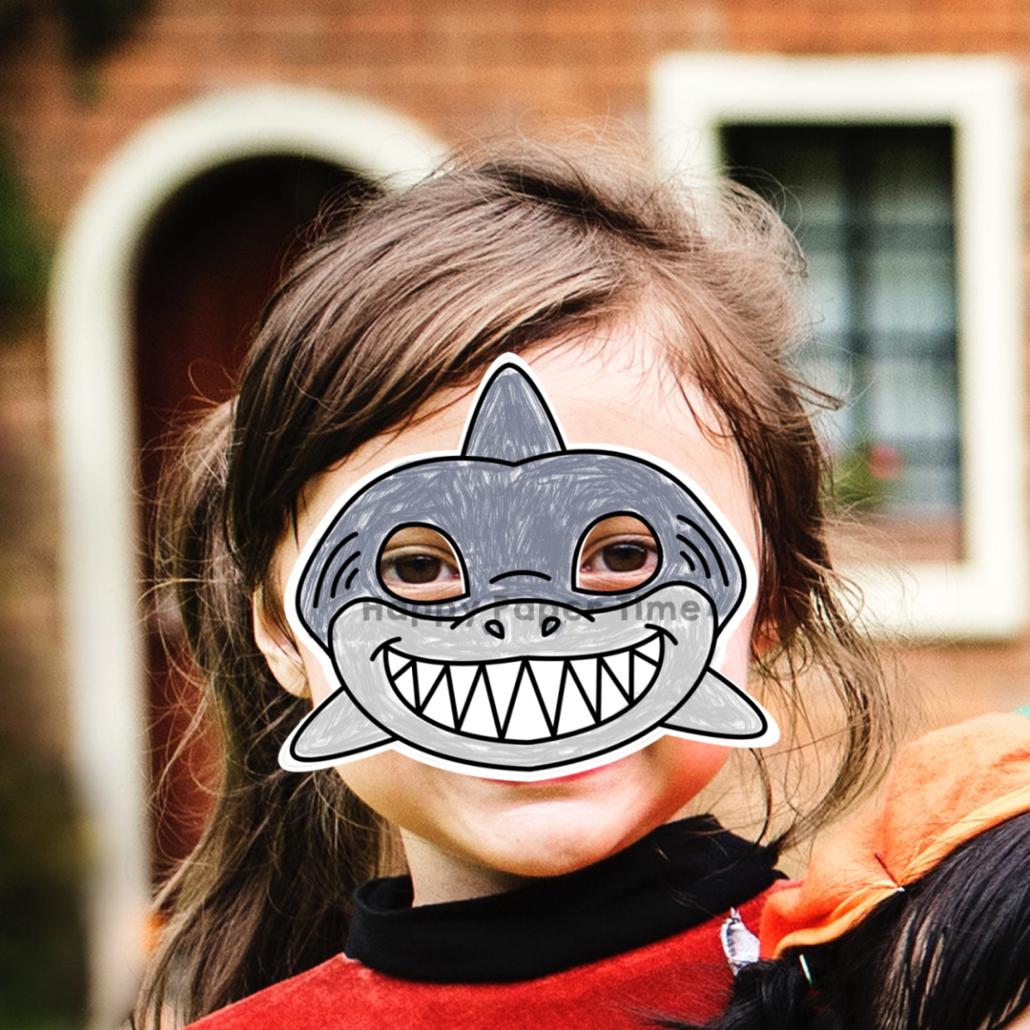 Shark paper mask printable ocean sea animal coloring craft activity costume made by teachers