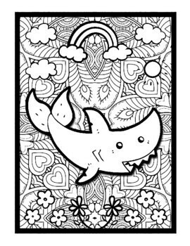 Sharks mindfulness mandala coloring pages animals printable coloring sheets pdf