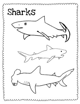 Shark coloring pages by art is basic tpt