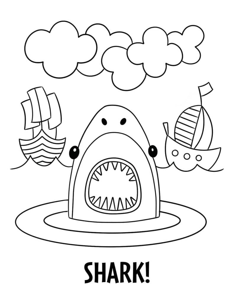 Free shark coloring pages for kids â the hollydog blog