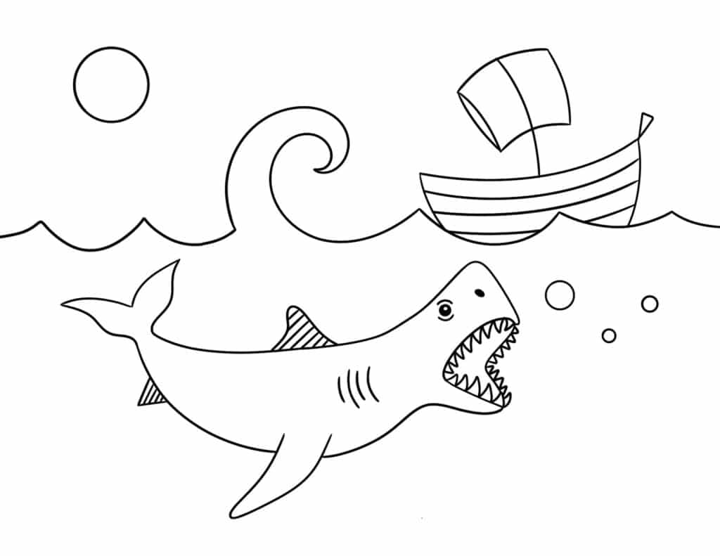 Free shark coloring pages for kids â the hollydog blog