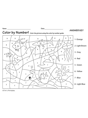 Color by number â hammerhead shark â tims printables