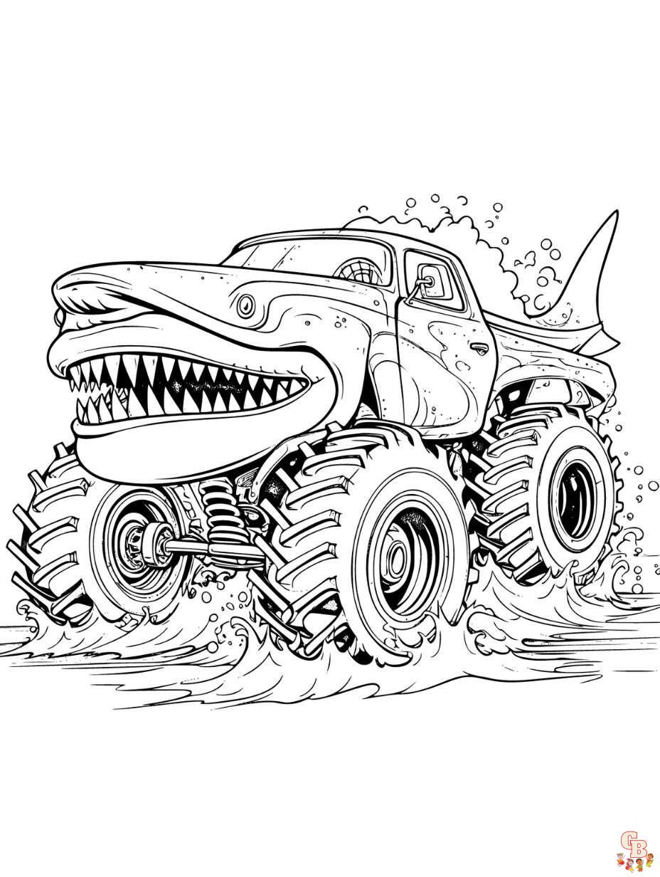 Monster truck coloring pages free printable