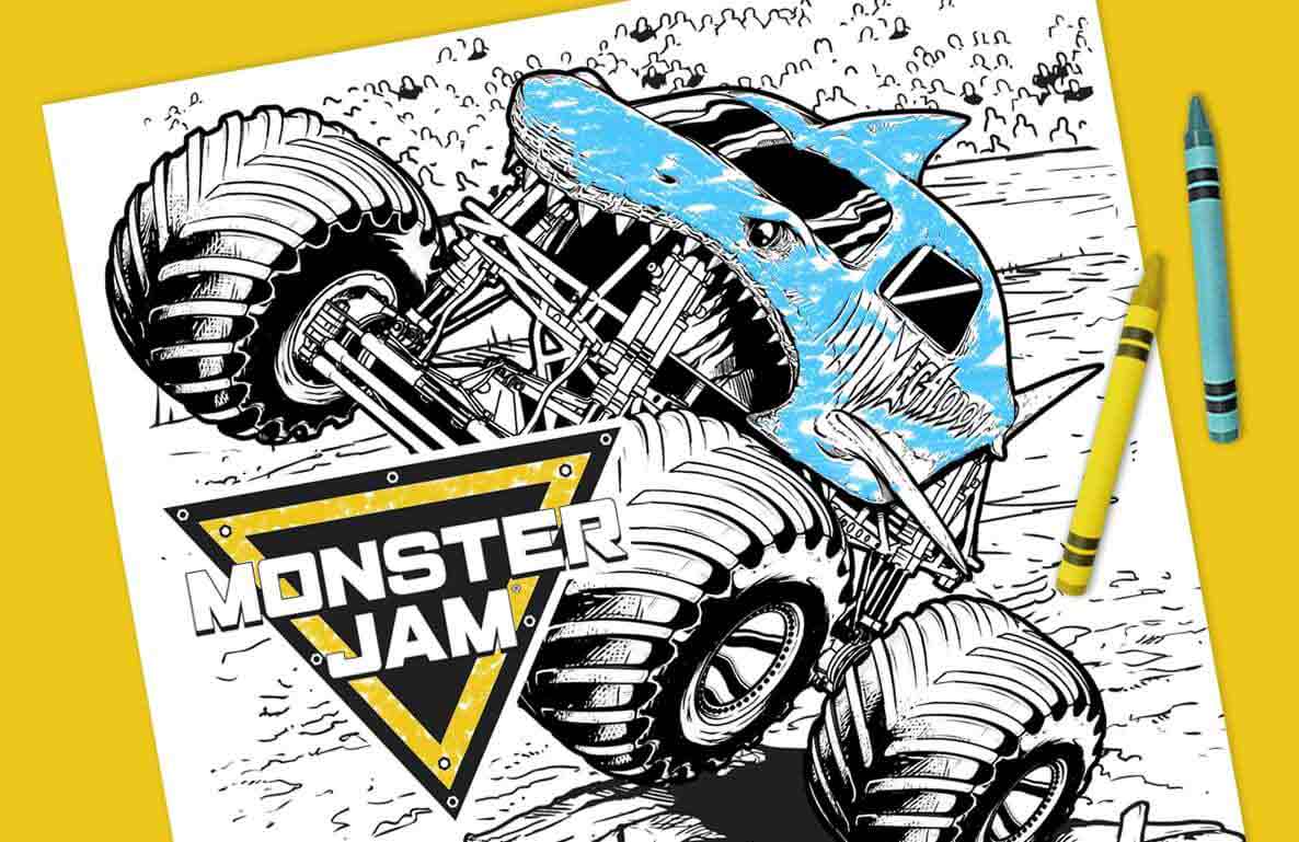 Monster jam coloring sheets printable toys r us