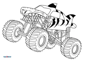 Free printable monster truck coloring pages for kids