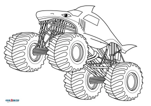 Free printable monster truck coloring pages for kids