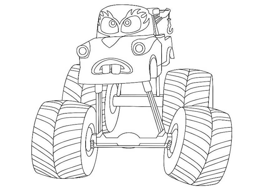 Free printable monster truck coloring pages for kids