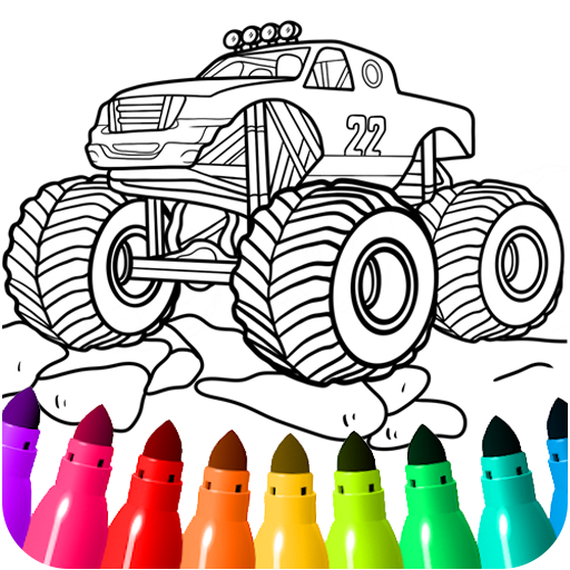 Monster car and truck coloring