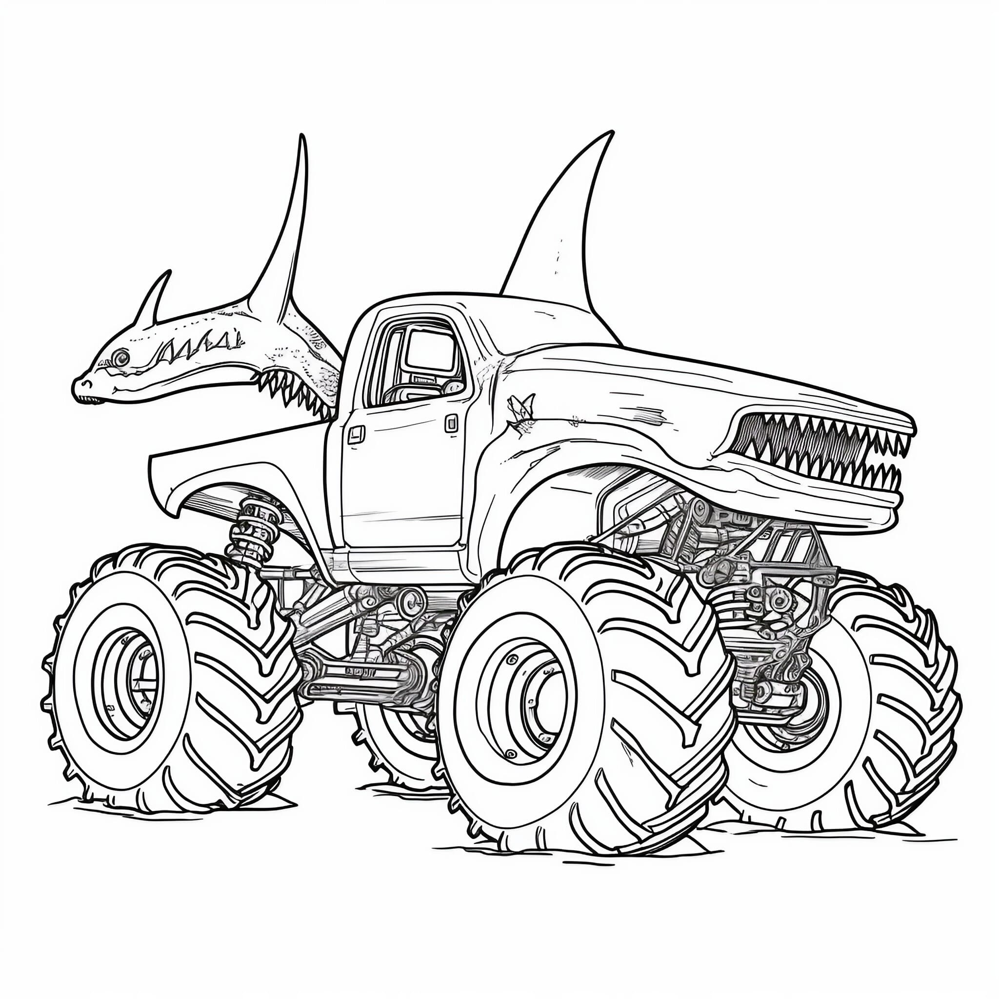 Monster truck coloring pages free printable