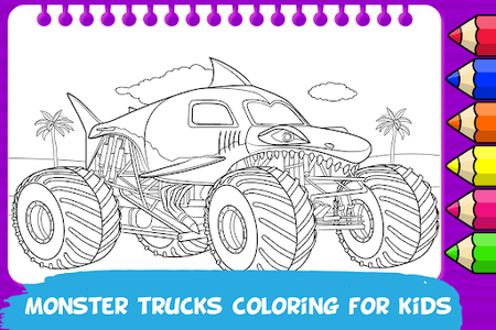 Monster truck coloring book for android