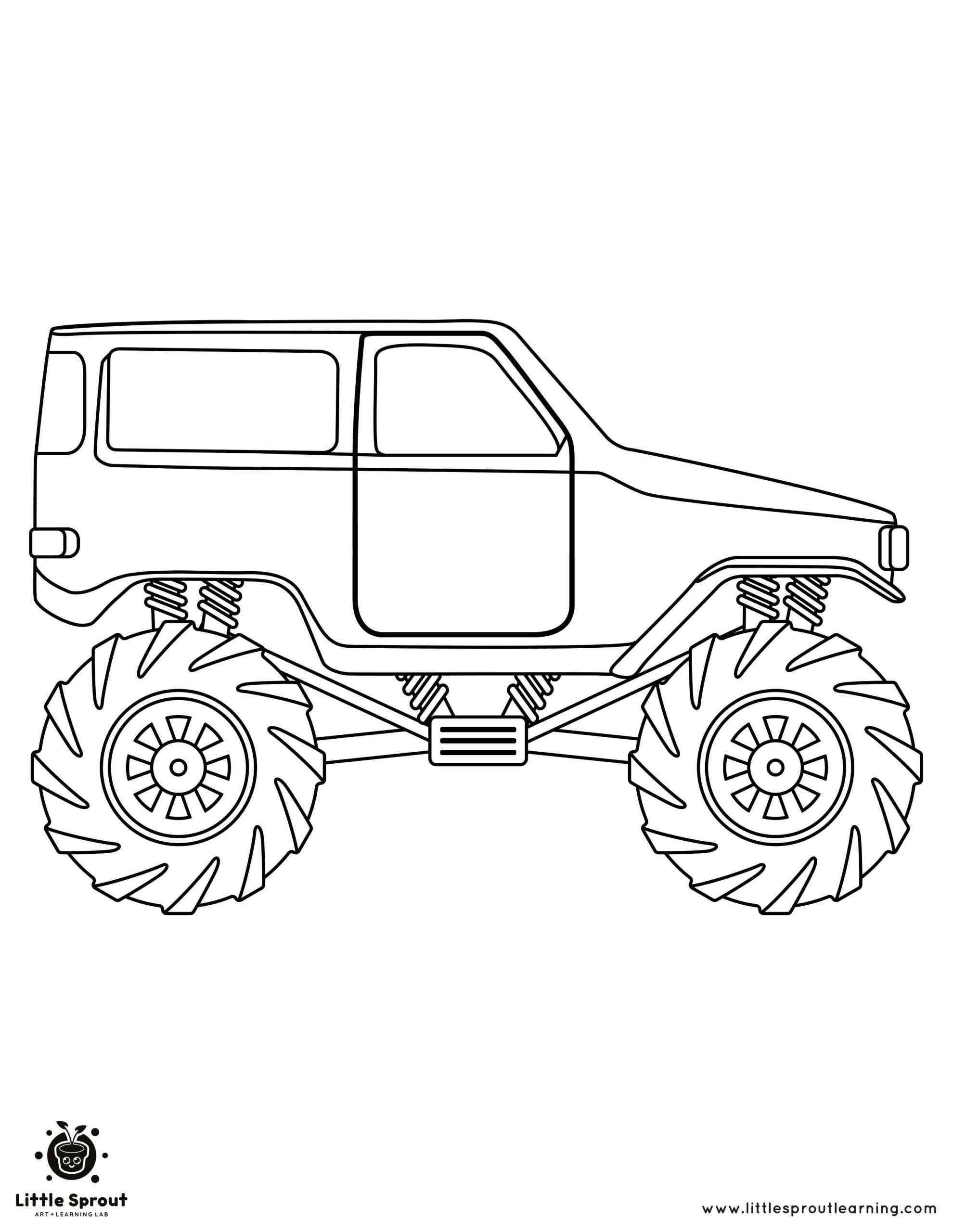 Best monster truck coloring pages top little sprout art