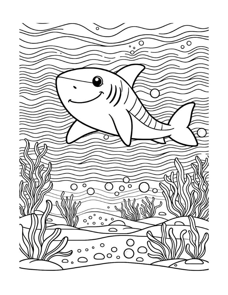 Free shark coloring pages for kids