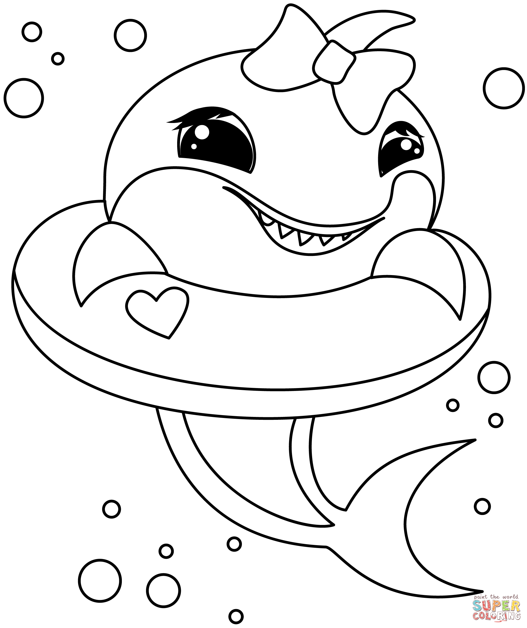 Baby shark coloring page free printable coloring pages