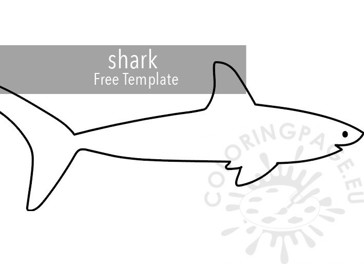 Printable shark template coloring page