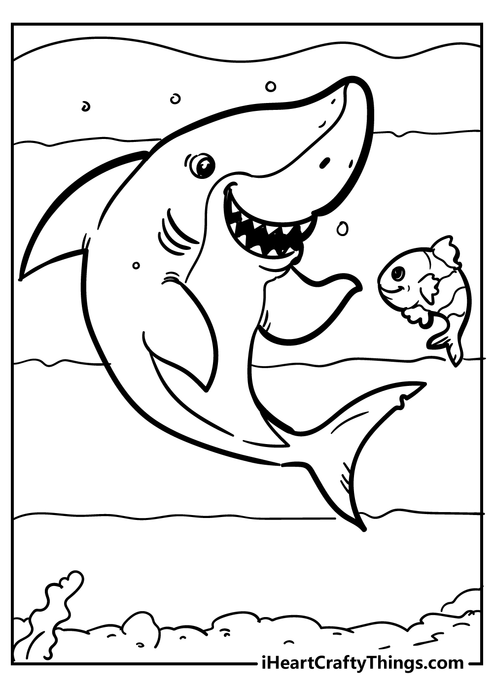 Shark coloring pages free printables