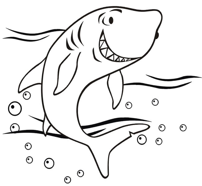 Shark shape s crafts colouring pages