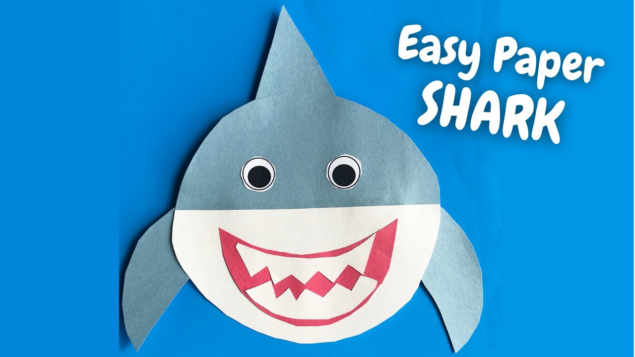 Easy paper shark craft free template