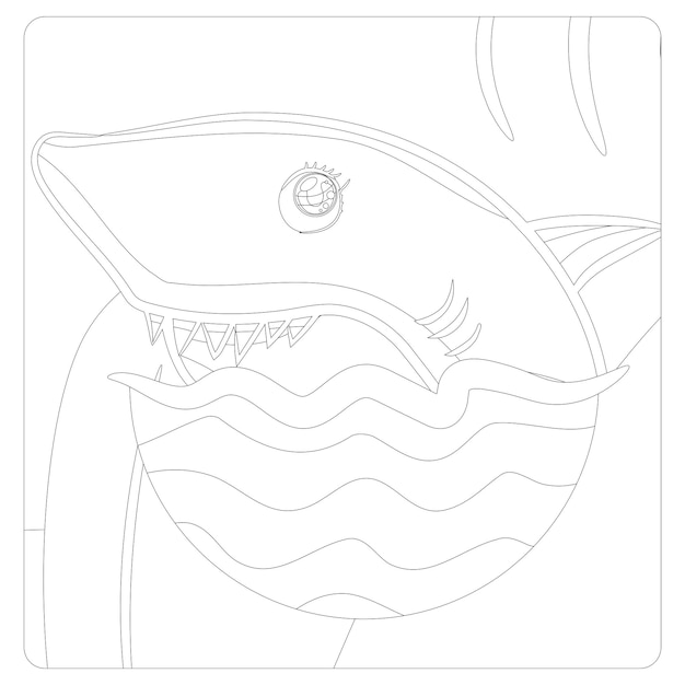 Premium vector printable shark coloring pages for kids